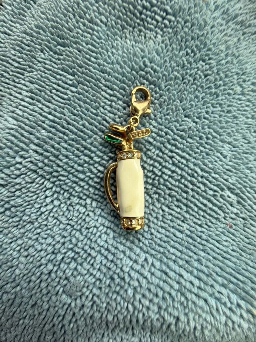 Swarovski Crystal Memories Gold Plated Golf Bag Charm Pendant